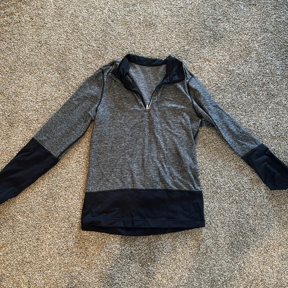 Lululemon Mens Speed 1/2 Zip Pullover Lightweight Heather Blk No Sz App M-L - Picture 1 of 4